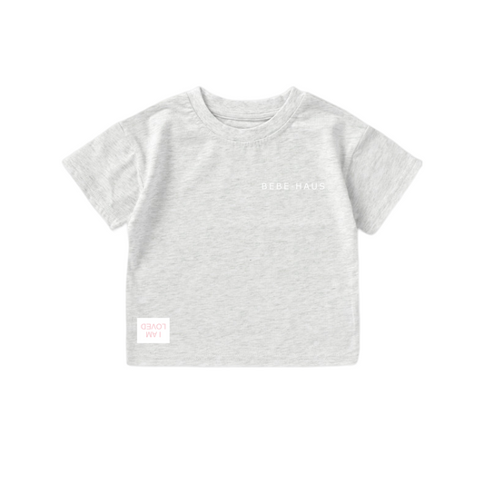 I AM LOVED T-shirt - Cloud Grey (Pink Label)
